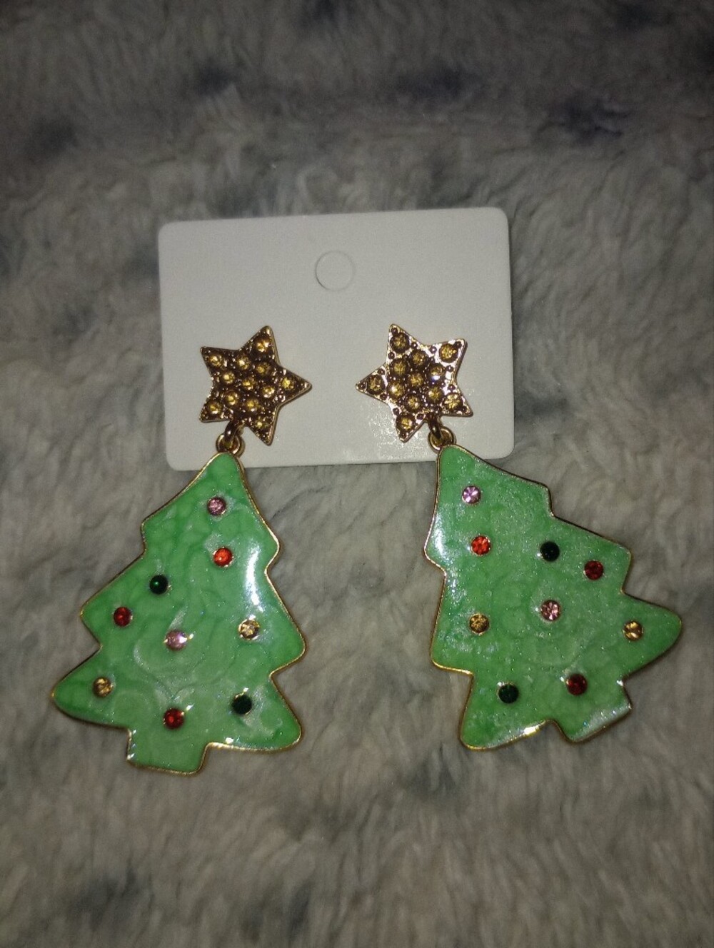 Enamel Christmas Tree Earrings